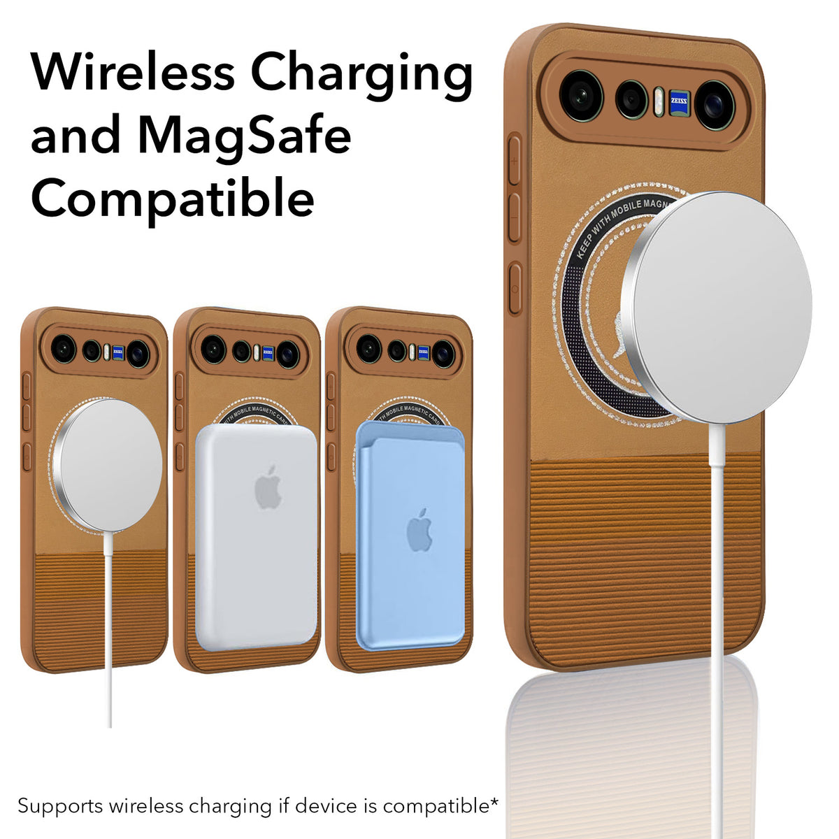 For Vivo X300 FE Back Cover Case PU Leather Finish (Professional Minimalist Texture | MagSafe Compatile | Camera Protection | Sleek Sober Formal)