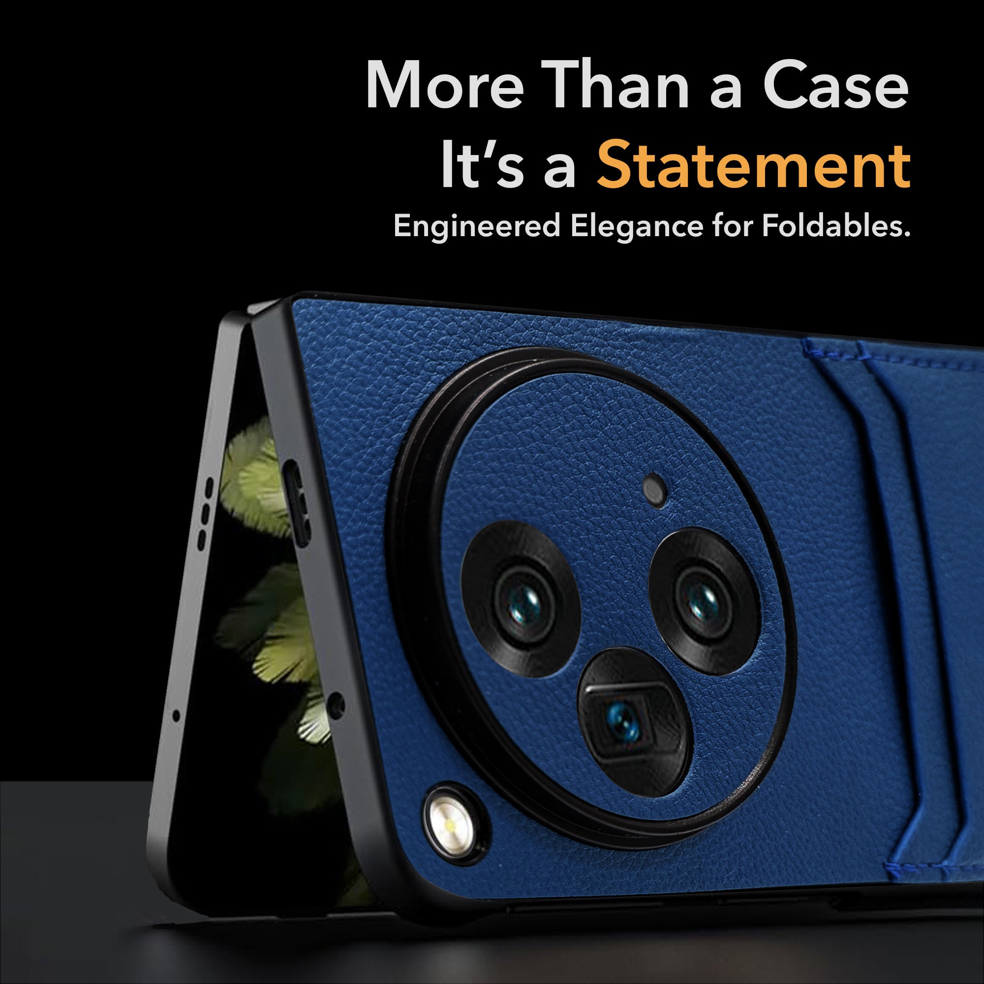 For OnePlus Open Leather Back Case Cover (Full Camera Protection | Card Wallet Slots | Hand Stitched Professional Look)