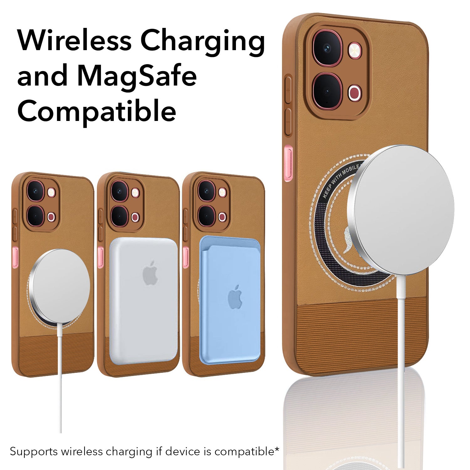 For Vivo Y51 Pro 5G | Vivo T5x Back Cover Case PU Leather Finish (Professional Minimalist Texture | MagSafe Compatile | Camera Protection | Sleek Sober Formal) (Copy)