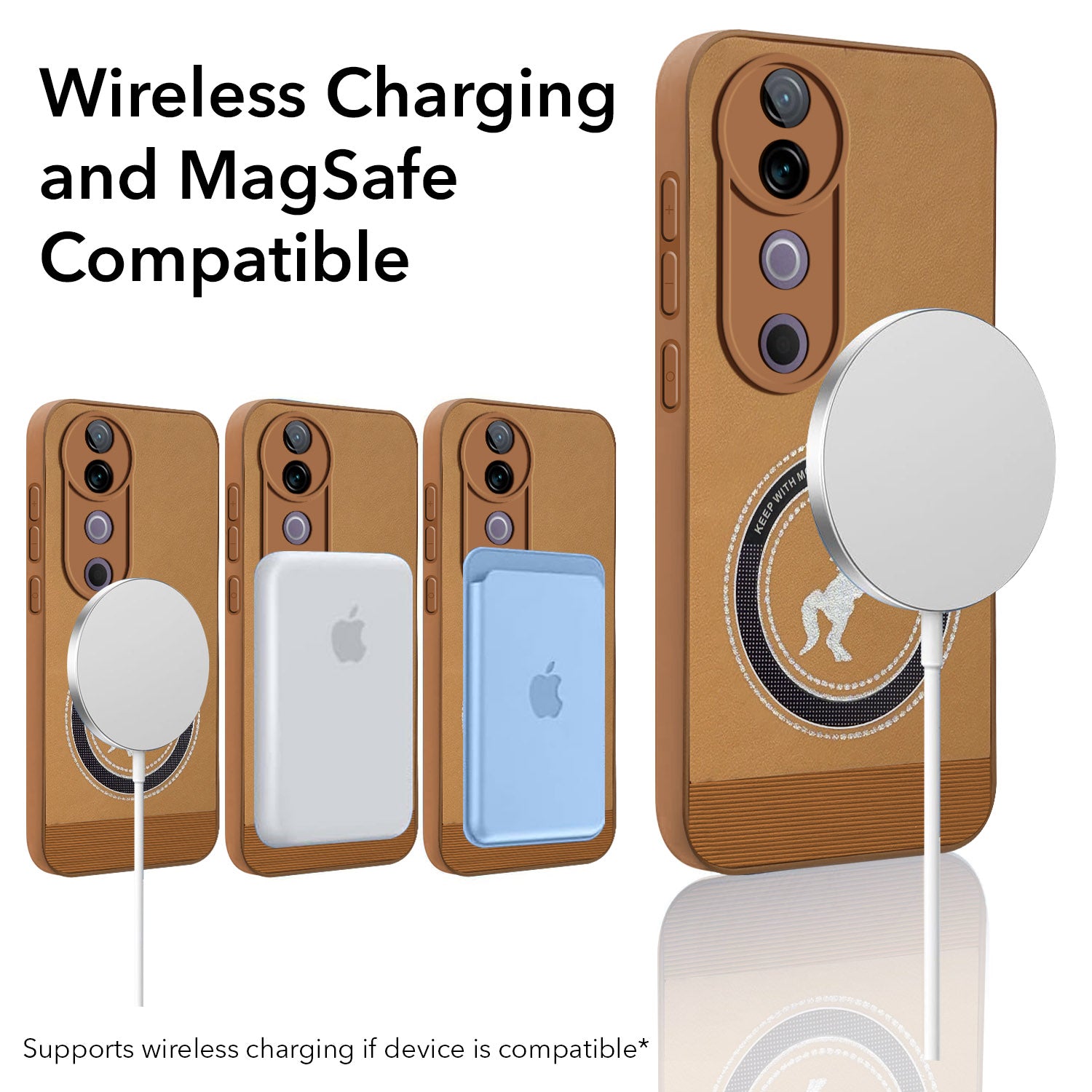 For Vivo V40 | Vivo V40 Pro 5G Back Cover Case PU Leather Finish (Professional Minimalist Texture | MagSafe Compatile | Camera Protection | Sleek Sober Formal)