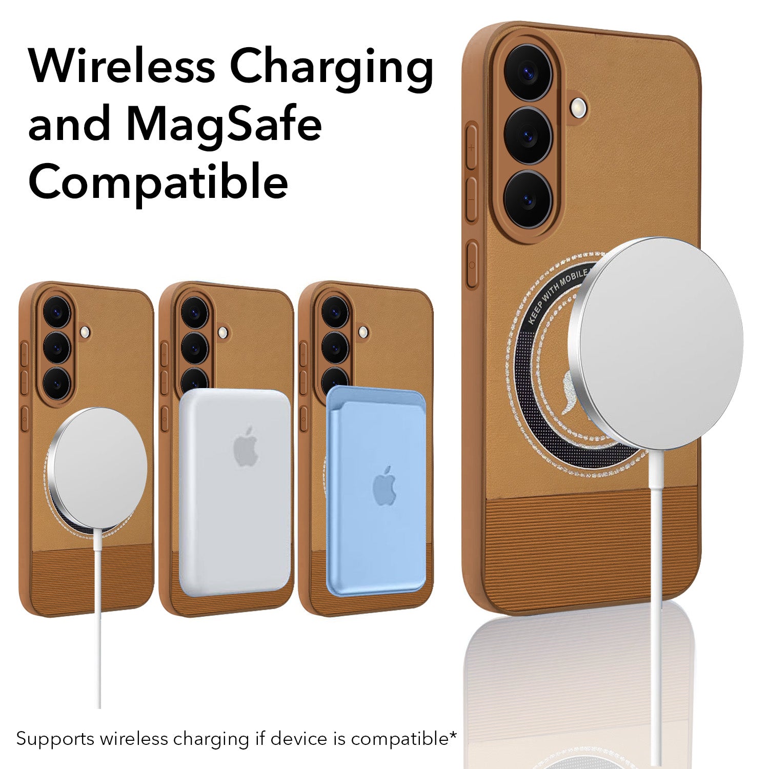 For Samsung Galaxy S26 5G Back Cover Case PU Leather Finish (Professional Minimalist Texture | MagSafe Compatile | Camera Protection | Sleek Sober Formal)