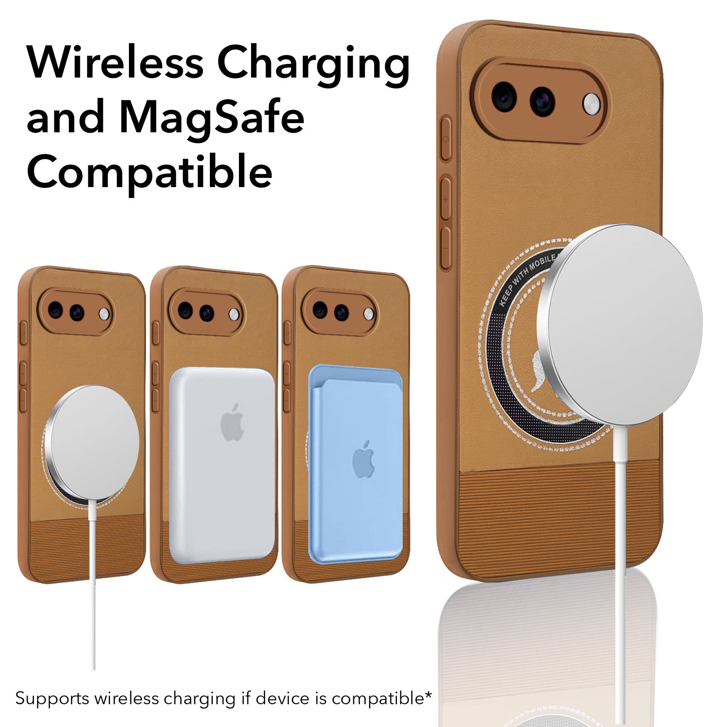 For Google Pixel 10a Back Cover Case PU Leather Finish (Professional Minimalist Texture | MagSafe Compatile | Camera Protection | Sleek Sober Formal)