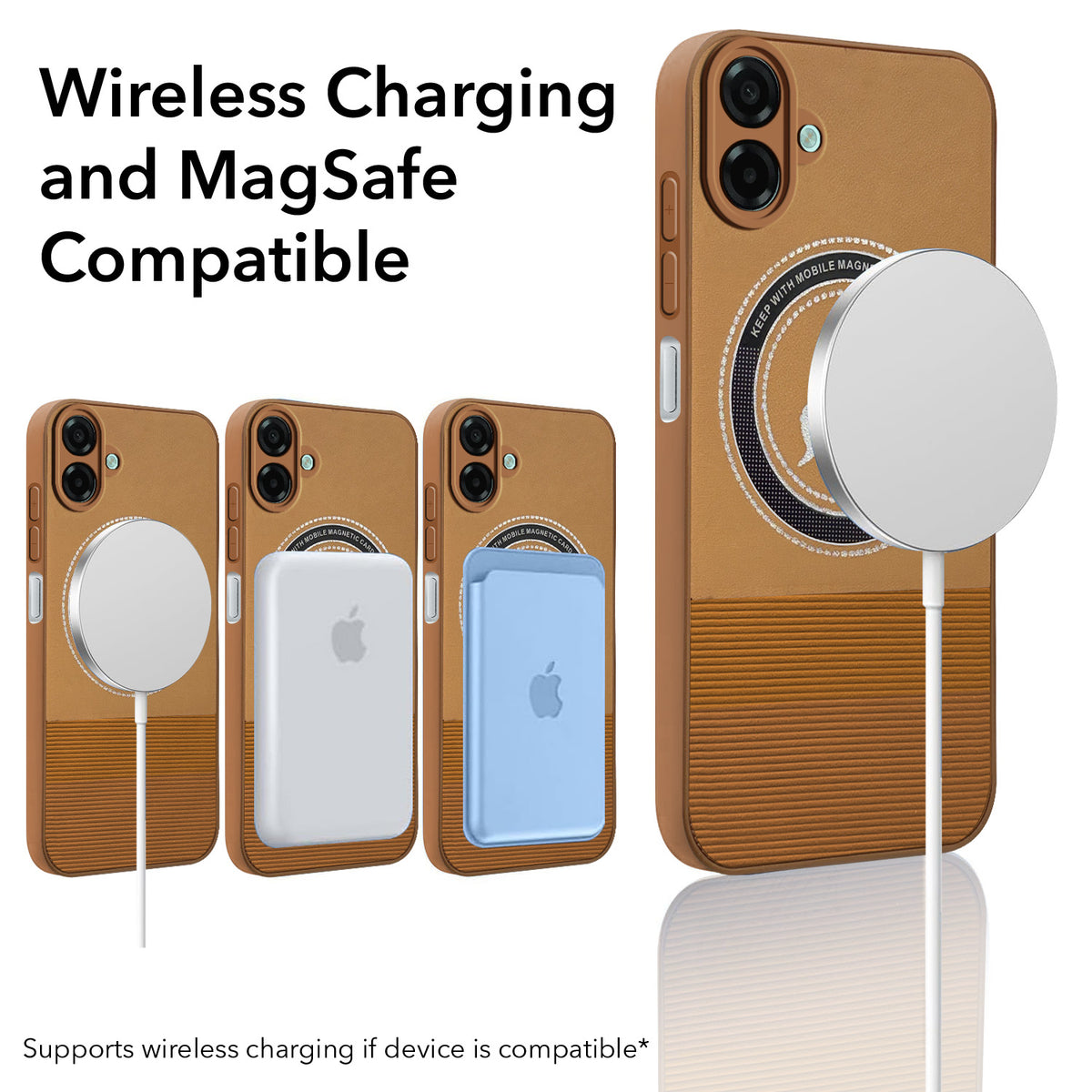 For Samsung Galaxy A07 5G | F70e 5G Back Cover Case PU Leather Finish (Professional Minimalist Texture | MagSafe Compatile | Camera Protection | Sleek Sober Formal)