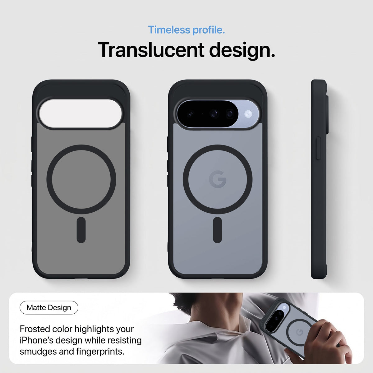 For Google Pixel 10 Matte Finish Back Case Cover (MagSafe Compatible | Translucent Soft Touch | Slim and Unbreakable)
