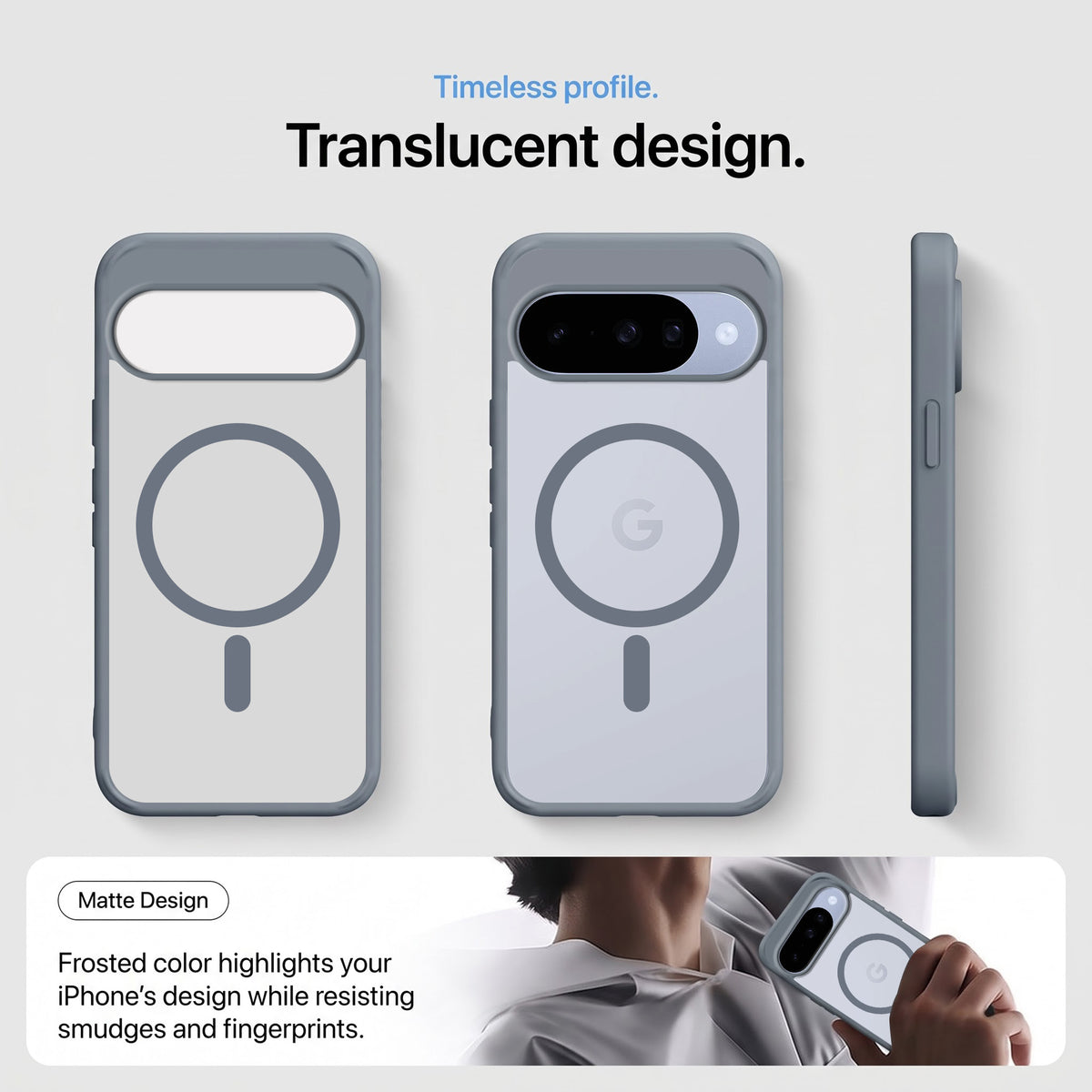 For Google Pixel 10 Matte Finish Back Case Cover (MagSafe Compatible | Translucent Soft Touch | Slim and Unbreakable)