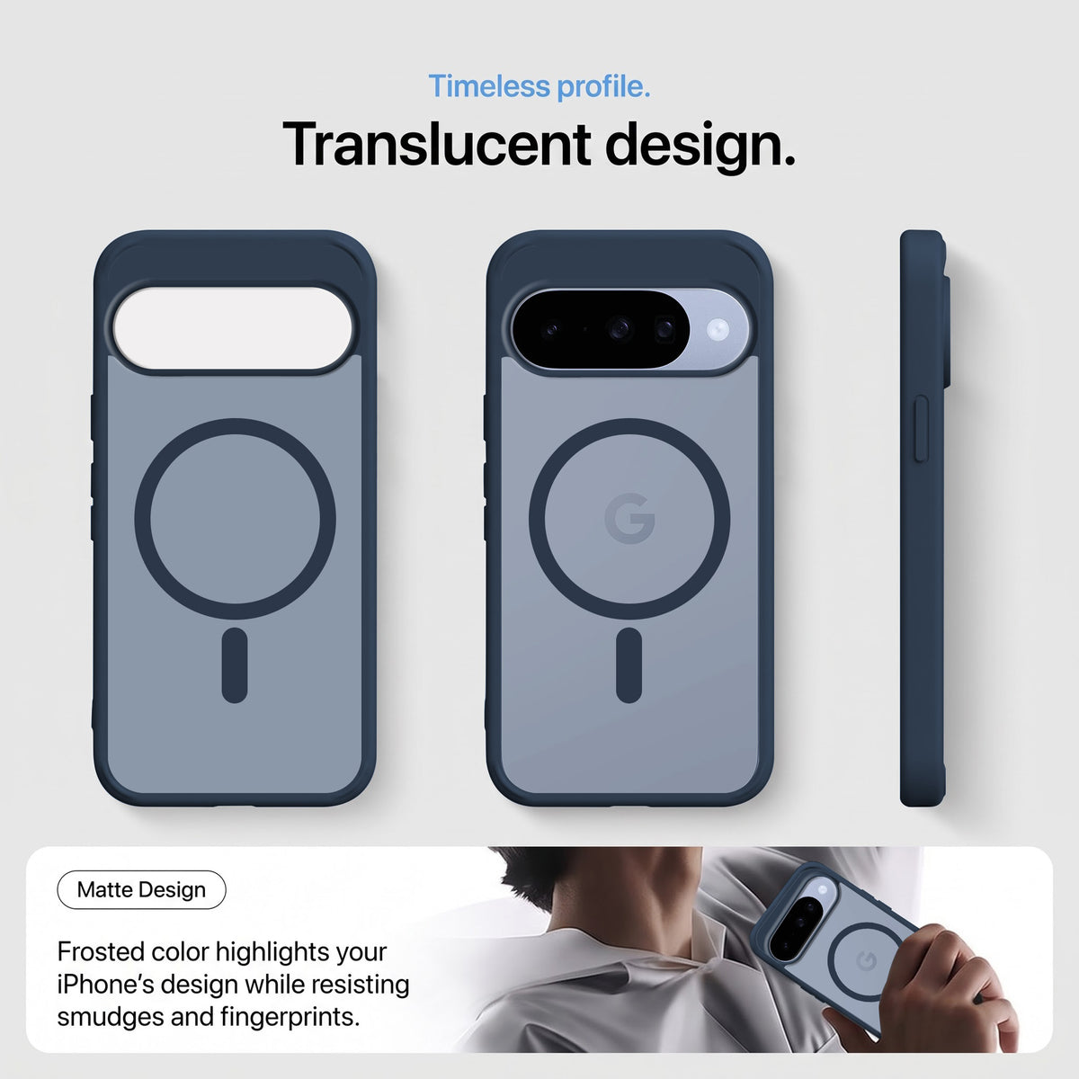 For Google Pixel 10 Matte Finish Back Case Cover (MagSafe Compatible | Translucent Soft Touch | Slim and Unbreakable)