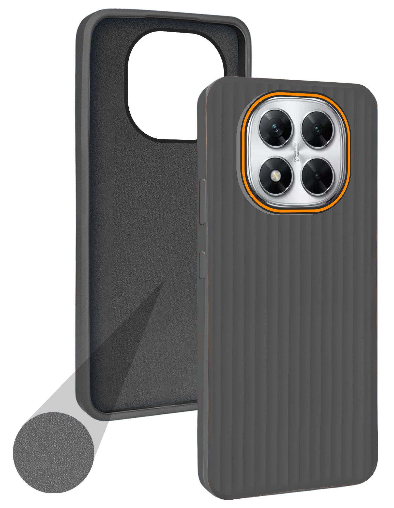 For Xiaomi Poco X7 Back Cover Case (Minimalist Professional Look | Inside Fiber Cloth | Camera Protection Bump | Line Texture)