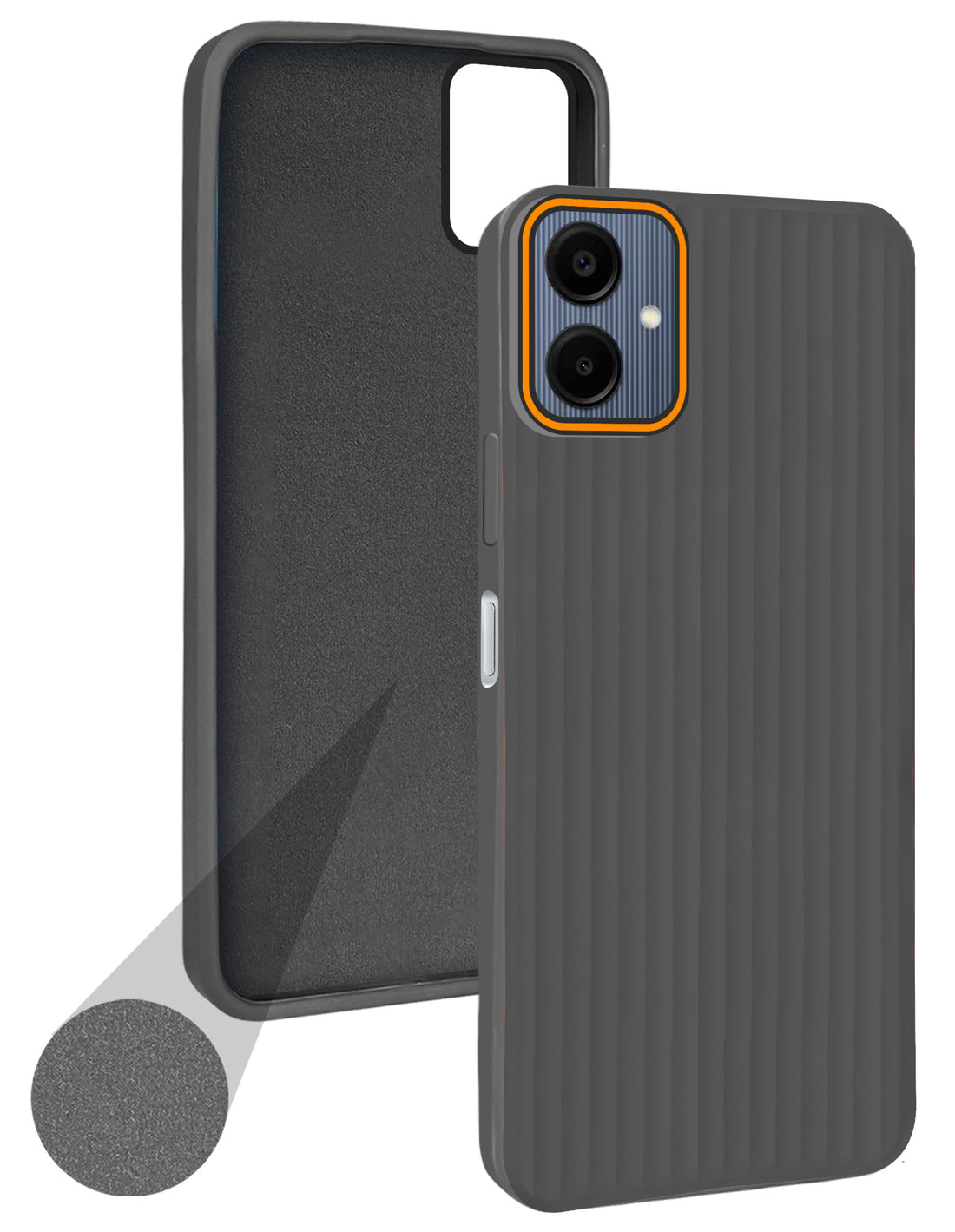 For Samsung Galaxy A06 Back Cover Case (Minimalist Professional Look | Inside Fiber Cloth | Camera Protection Bump | Line Texture)