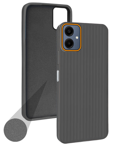 For Samsung Galaxy A06 Back Cover Case (Minimalist Professional Look | Inside Fiber Cloth | Camera Protection Bump | Line Texture)