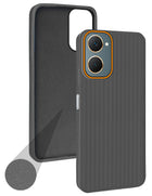 For Vivo Y18 | Y18e | Y03 | Y18i | Y18t Back Cover Case (Minimalist Professional Look | Inside Fiber Cloth | Camera Protection Bump | Line Texture)