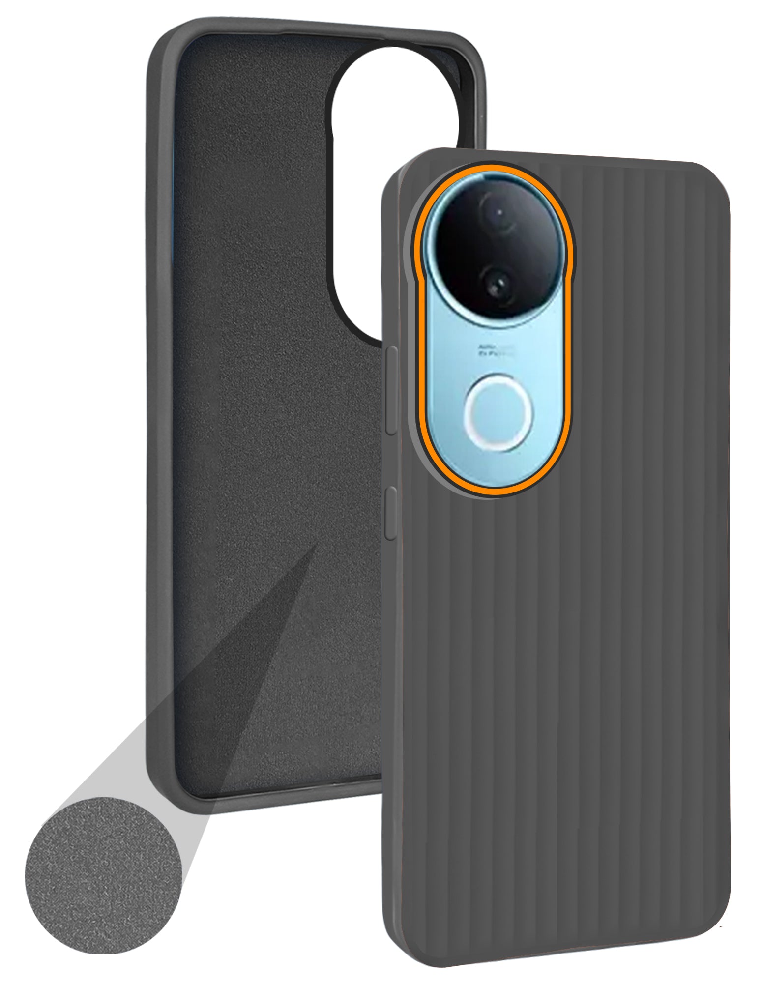 For Vivo iQOO Z10R Back Cover Case (Minimalist Professional Look | Inside Fiber Cloth | Camera Protection Bump | Line Texture)
