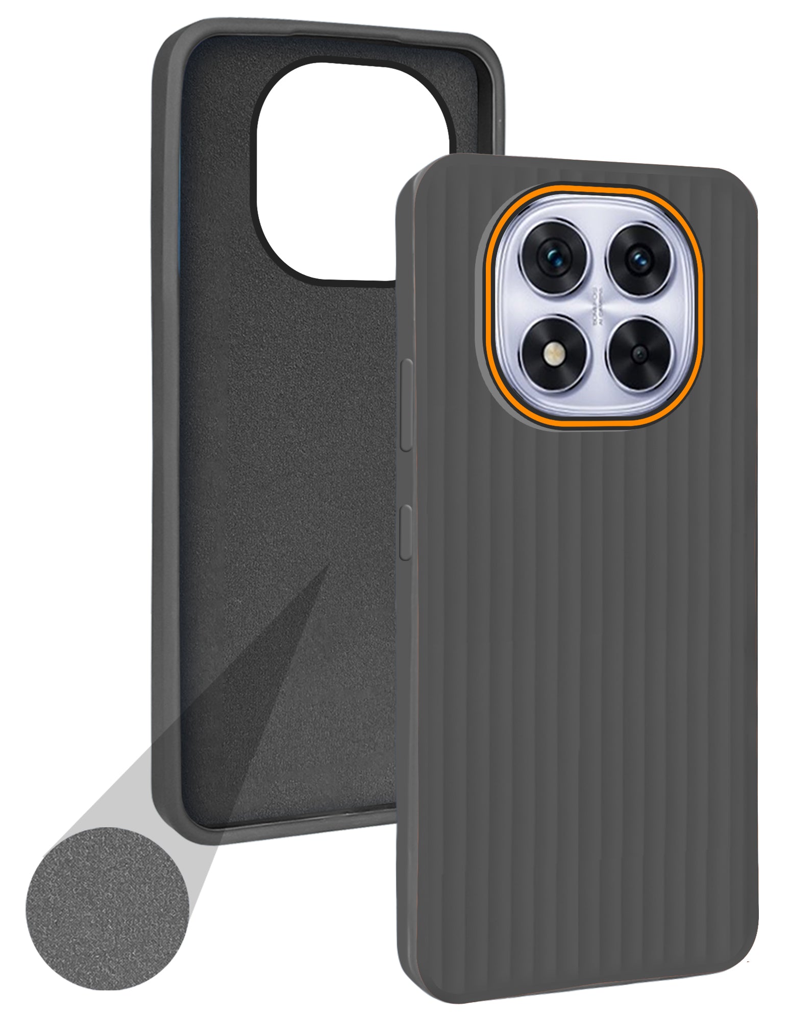 For Redmi Note 14 Pro Back Cover Case (Minimalist Professional Look | Inside Fiber Cloth | Camera Protection Bump | Line Texture)