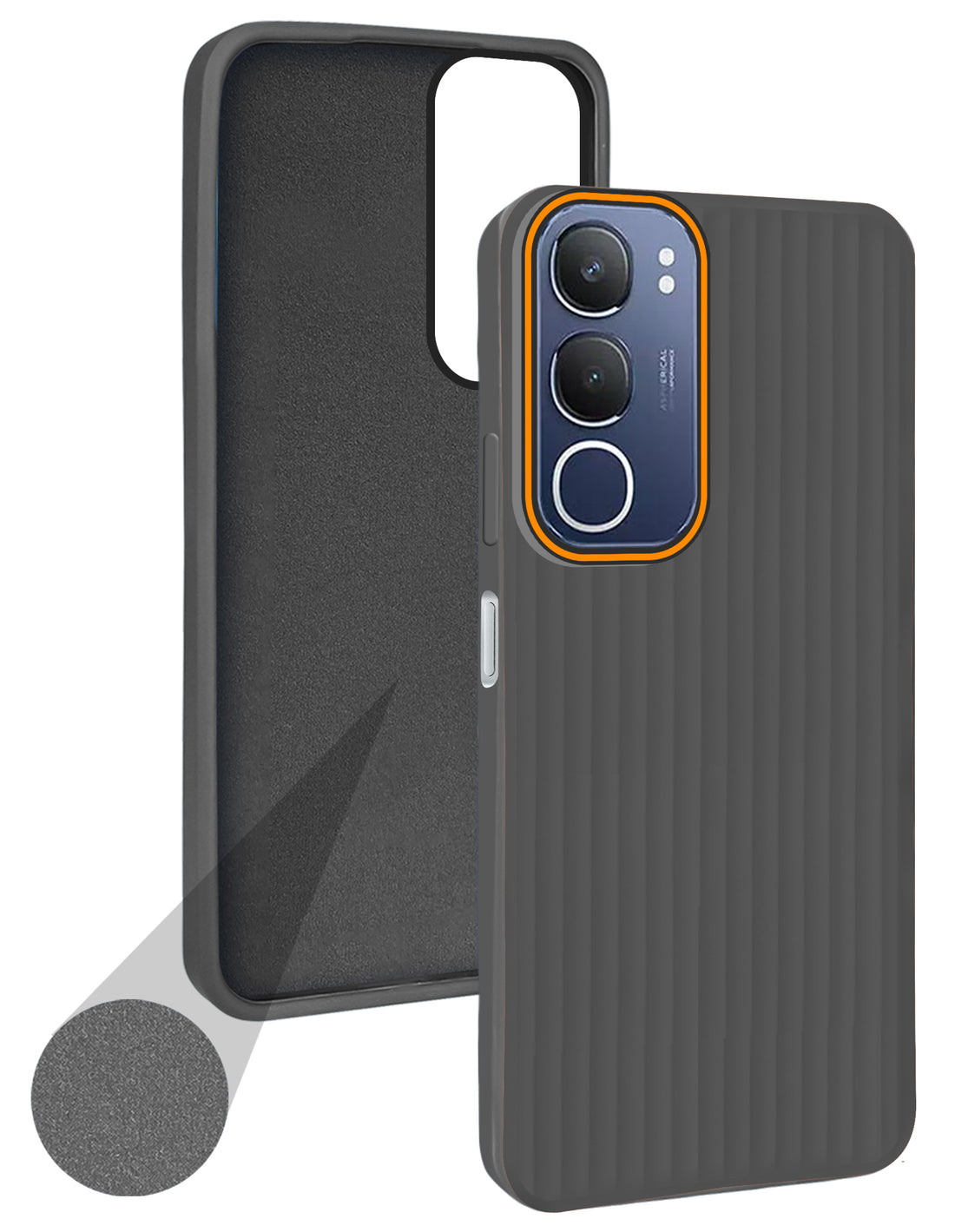 For Vivo Y29 Back Cover Case (Minimalist Professional Look | Inside Fiber Cloth | Camera Protection Bump | Line Texture)