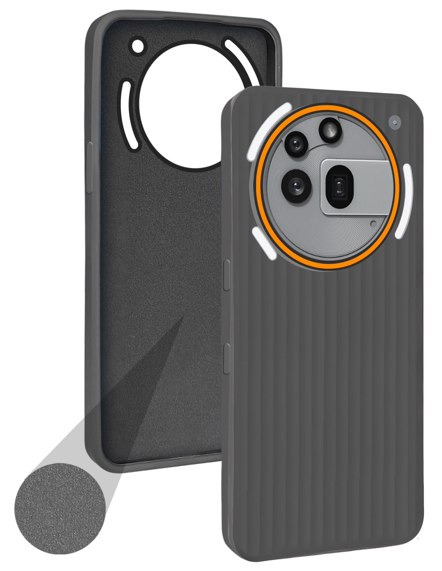For Nothing Phone 3A Pro 5G Back Cover Case (Minimalist Professional Look | Inside Fiber Cloth | Camera Protection Bump | Line Texture)