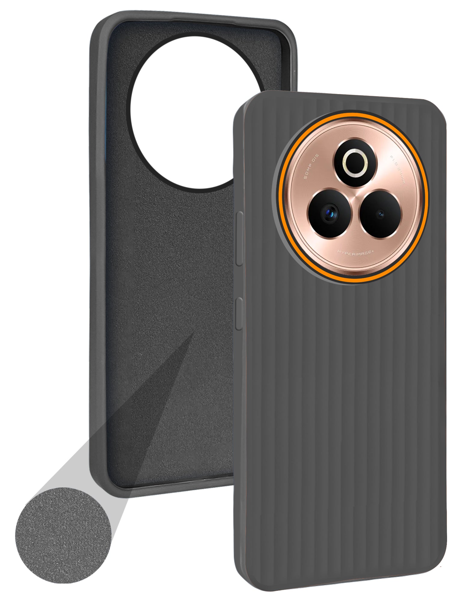For Realme P3 Pro Back Cover Case (Minimalist Professional Look | Inside Fiber Cloth | Camera Protection Bump | Line Texture)