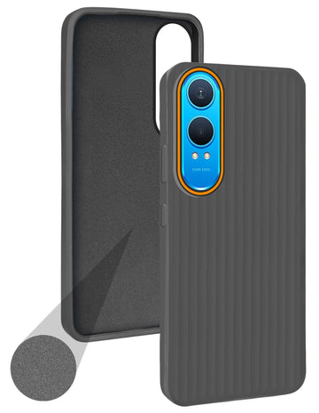 For OnePlus Nord CE 4 Lite Back Cover Case (Minimalist Professional Look | Inside Fiber Cloth | Camera Protection Bump | Line Texture)
