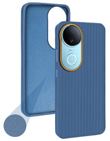 For Vivo iQOO Z10R Back Cover Case (Minimalist Professional Look | Inside Fiber Cloth | Camera Protection Bump | Line Texture)