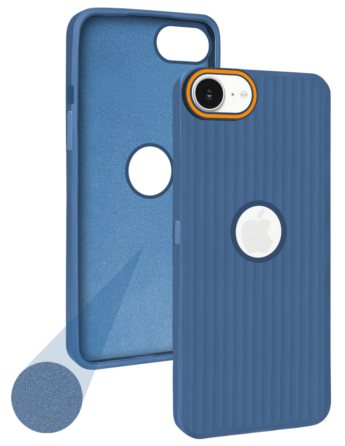 For iPhone 16e | iPhone 17e Back Cover Case (Minimalist Professional Look | Inside Fiber Cloth | Camera Protection Bump | Line Texture)