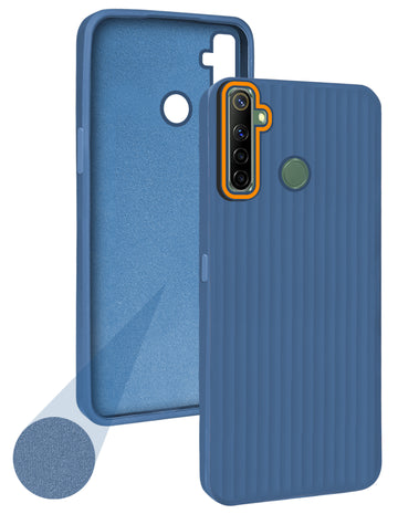 For Realme Narzo 10 Back Cover Case (Minimalist Professional Look | Inside Fiber Cloth | Camera Protection Bump | Line Texture)