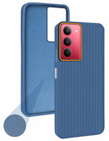 For Realme 14X Back Cover Case (Minimalist Professional Look | Inside Fiber Cloth | Camera Protection Bump | Line Texture)