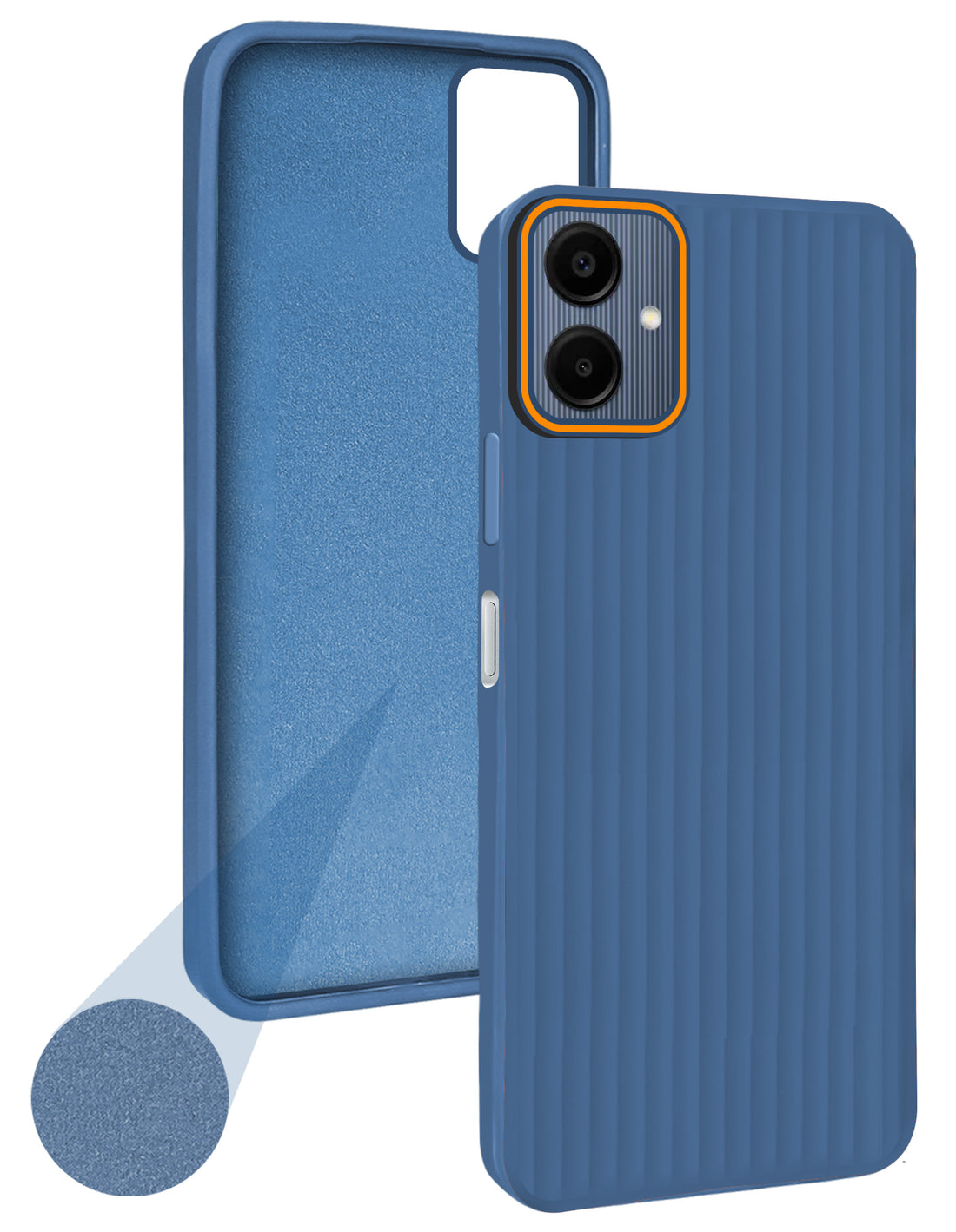 For Samsung Galaxy A06 Back Cover Case (Minimalist Professional Look | Inside Fiber Cloth | Camera Protection Bump | Line Texture)