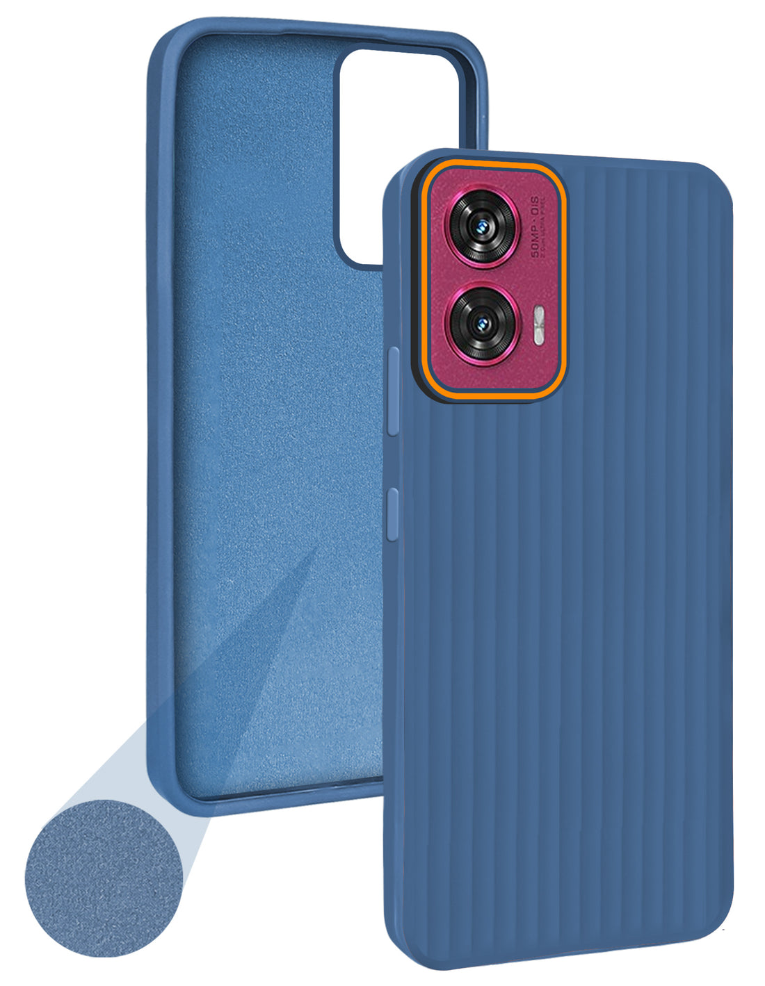 For Motorola Moto Edge 50 Fusion Back Cover Case (Minimalist Professional Look | Inside Fiber Cloth | Camera Protection Bump | Line Texture)