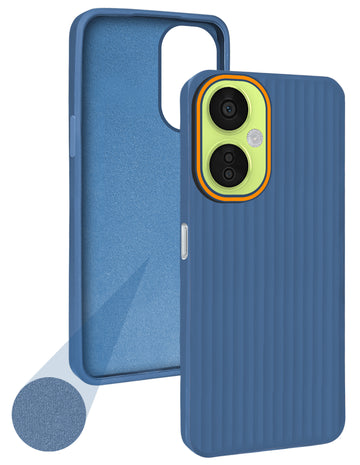 For OnePlus Nord CE 3 Lite Back Cover Case (Minimalist Professional Look | Inside Fiber Cloth | Camera Protection Bump | Line Texture)