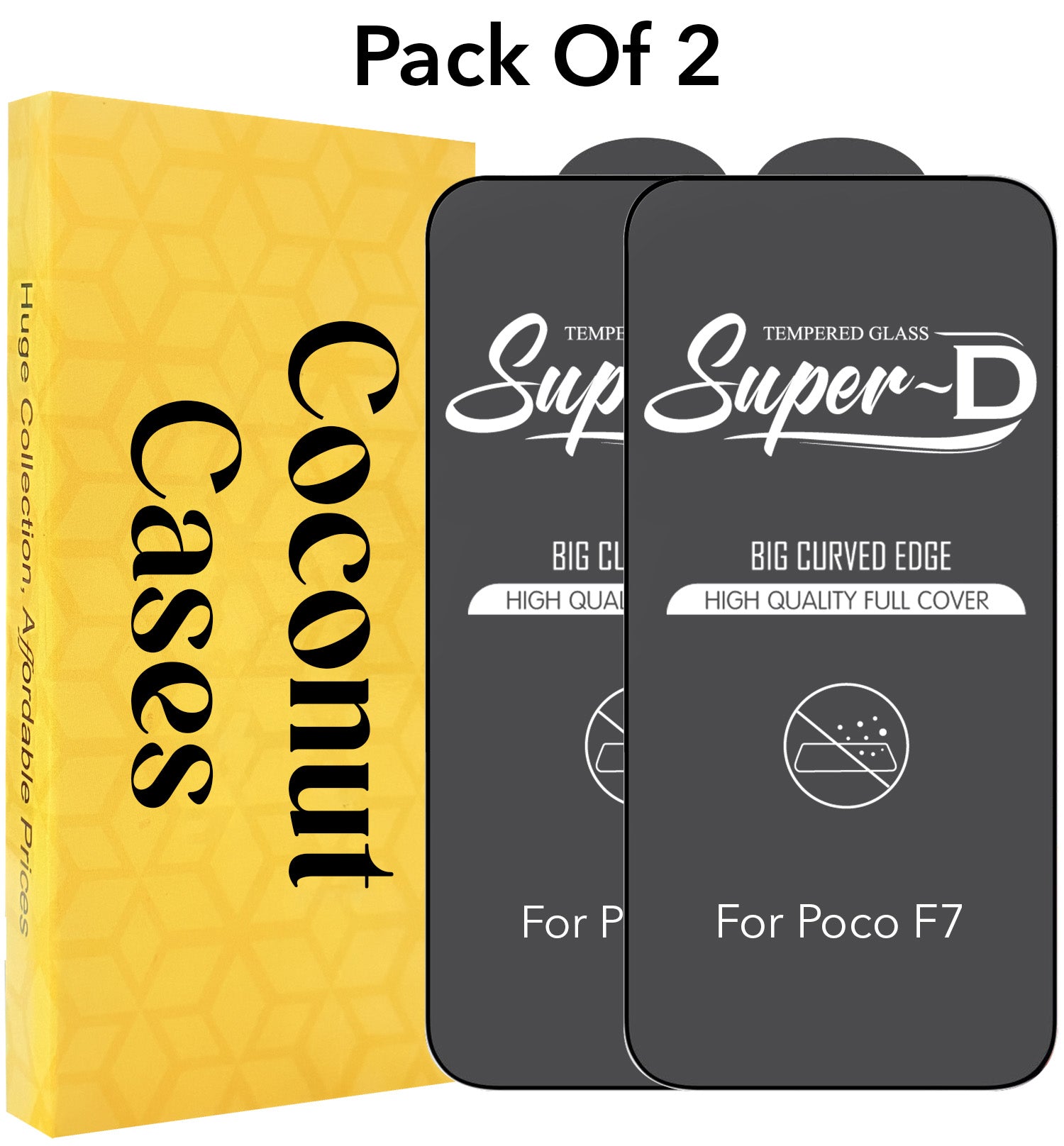 (Pack of 2) Tempered Glass For Xiaomi Poco F7 5G Military-Grade Gorilla Screen Protector With Installation Kit | Shatterproof, Full Coverage, HD Clear, Scratch Resistant