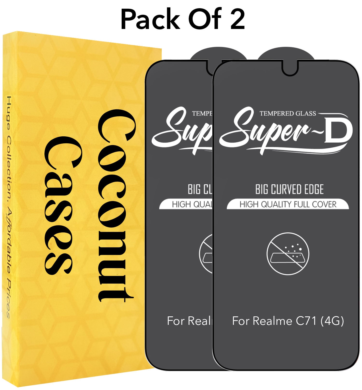 (Pack of 2) Tempered Glass For Realme C71 Military-Grade Gorilla  Screen Protector With Installation Kit | Shatterproof, Full Coverage, HD Clear, Scratch Resistant