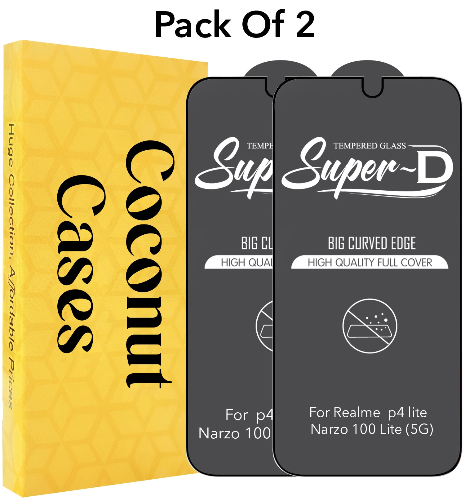 (Pack of 2) Tempered Glass For Realme P4 Lite 5G | Realme Narzo 100 Lite 5G  Military-Grade Gorilla Tempered Glass Screen Protector With Installation Kit | Shatterproof, Full Coverage, HD Clear, Scratch Resistant