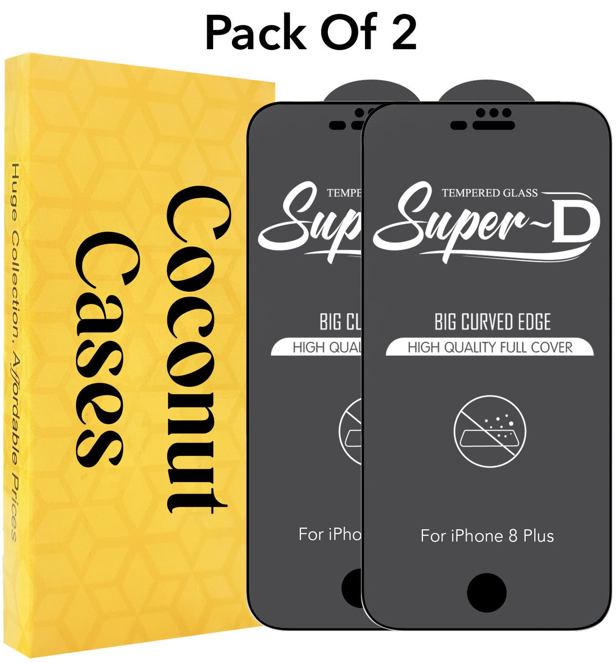 (Pack of 2)  Tempered Glass For Apple iPhone 7 Plus | iPhone 8 Plus Military-Grade Gorilla Tempered Glass Screen Protector With Installation Kit | Shatterproof, Full Coverage, HD Clear, Scratch Resistant