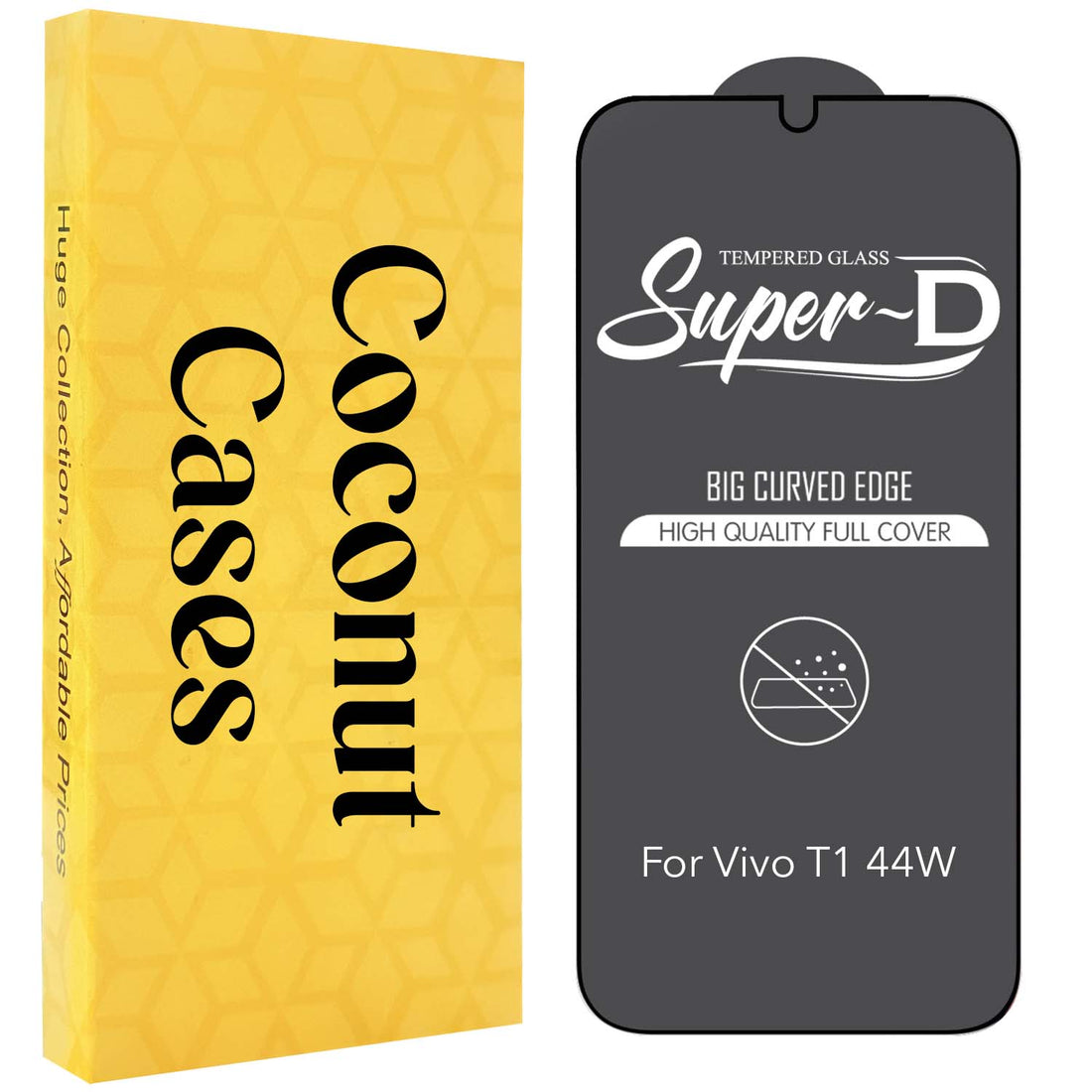 (Pack of 2) Tempered Glass For Vivo T1 44W Military-Grade Gorilla Screen Protector With Installation Kit | Shatterproof, Full Coverage, HD Clear, Scratch Resistant