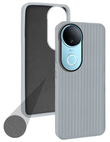 For Vivo iQOO Z10R Back Cover Case (Minimalist Professional Look | Inside Fiber Cloth | Camera Protection Bump | Line Texture)