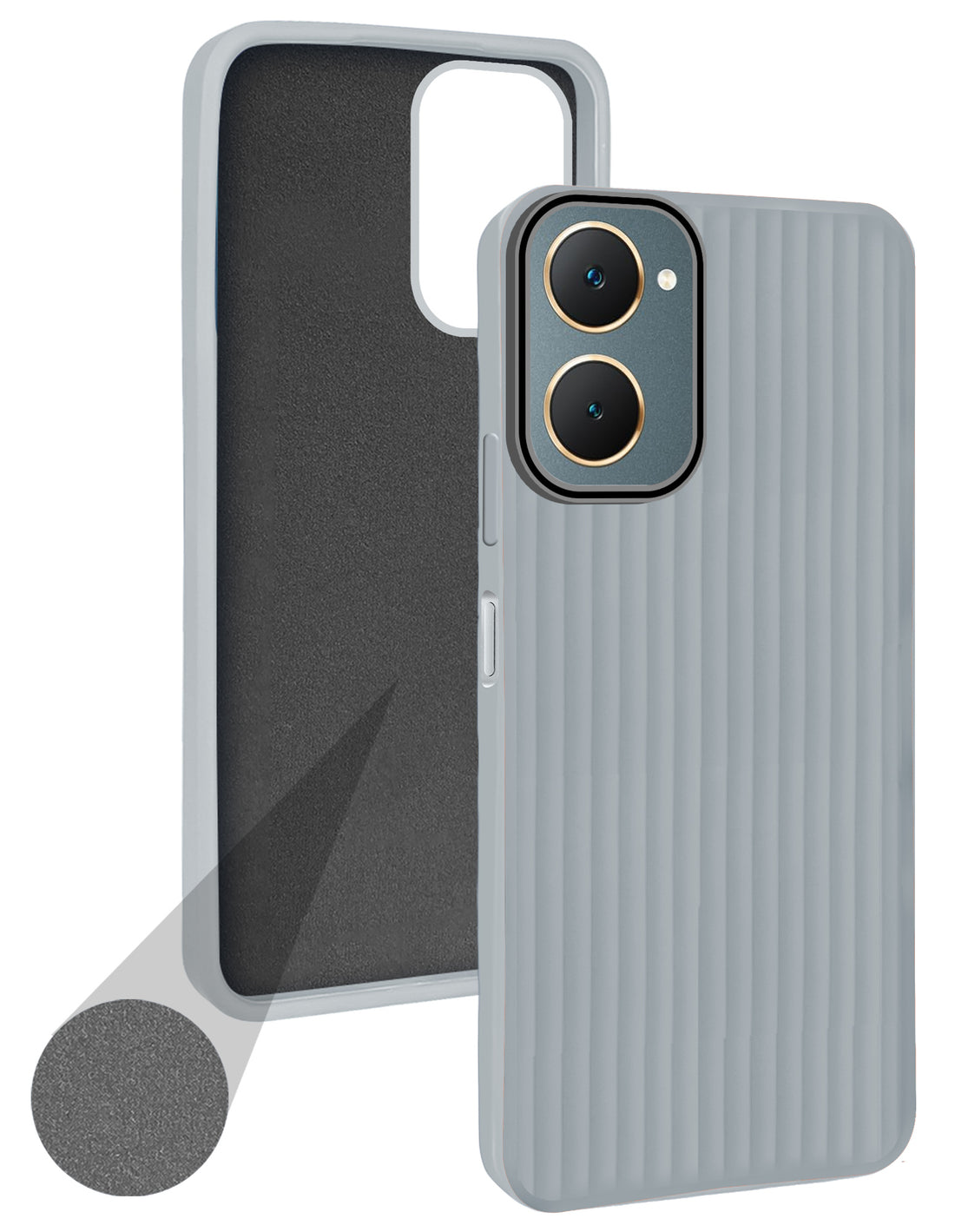 For Vivo Y18 | Y18e | Y03 | Y18i | Y18t Back Cover Case (Minimalist Professional Look | Inside Fiber Cloth | Camera Protection Bump | Line Texture)