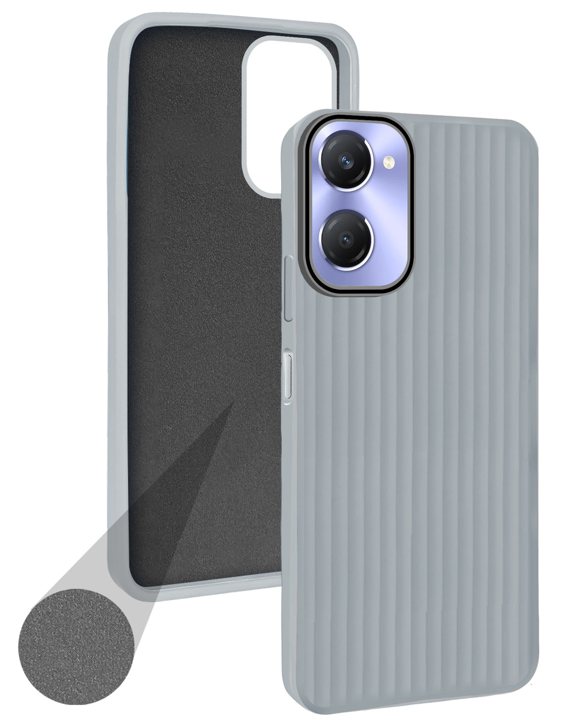 For Vivo T3 Lite 5G | Vivo Y28s 5G Back Cover Case (Minimalist Professional Look | Inside Fiber Cloth | Camera Protection Bump | Line Texture)
