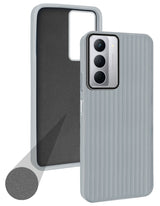 For Realme P3x Back Cover Case (Minimalist Professional Look | Inside Fiber Cloth | Camera Protection Bump | Line Texture)