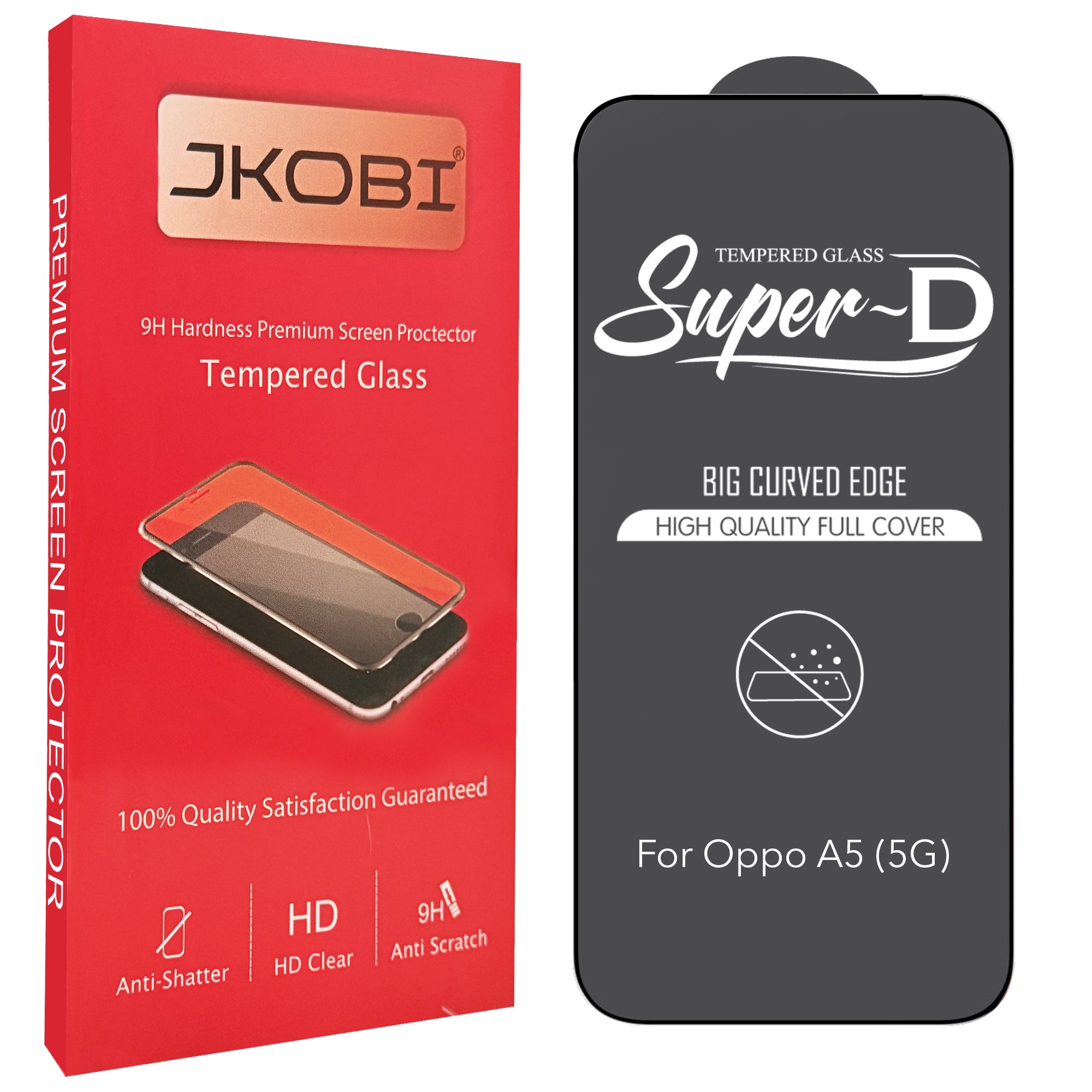 (Pack of 2) Tempered Glass For Oppo A5 5G Military-Grade Gorilla Screen Protector With Installation Kit | Shatterproof, Full Coverage, HD Clear, Scratch Resistant