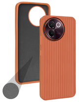 For Vivo V30e Back Cover Case (Minimalist Professional Look | Inside Fiber Cloth | Camera Protection Bump | Line Texture)