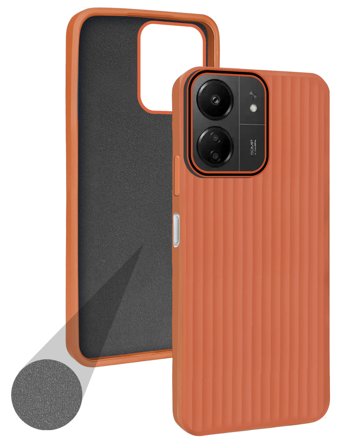 For Xiaomi Redmi 13C 4G Back Cover Case (Minimalist Professional Look | Inside Fiber Cloth | Camera Protection Bump | Line Texture)