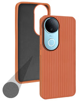 For Vivo iQOO Z10R Back Cover Case (Minimalist Professional Look | Inside Fiber Cloth | Camera Protection Bump | Line Texture)
