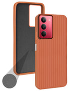 For Realme 14X Back Cover Case (Minimalist Professional Look | Inside Fiber Cloth | Camera Protection Bump | Line Texture)