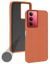For Realme 14X Back Cover Case (Minimalist Professional Look | Inside Fiber Cloth | Camera Protection Bump | Line Texture)