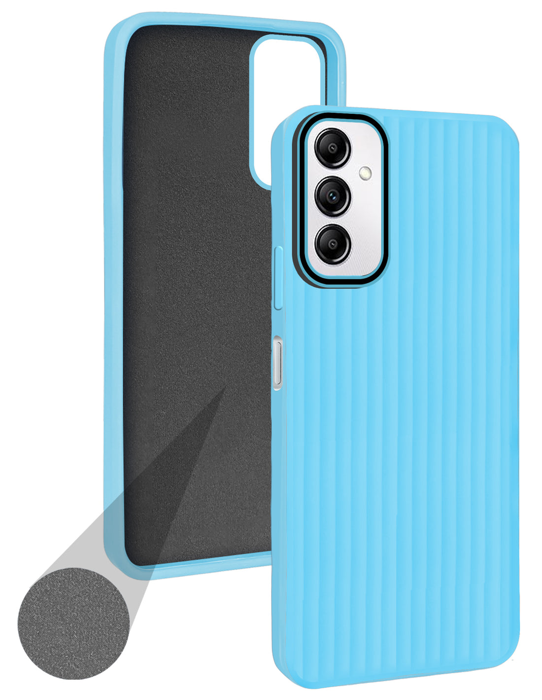 For Samsung Galaxy A14 4G | 5G Back Cover Case (Minimalist Professional Look | Inside Fiber Cloth | Camera Protection Bump | Line Texture)