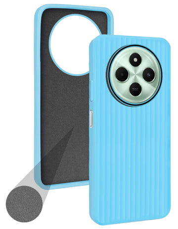 For Poco C75 | Poco M7 Back Cover Case (Minimalist Professional Look | Inside Fiber Cloth | Camera Protection Bump | Line Texture)