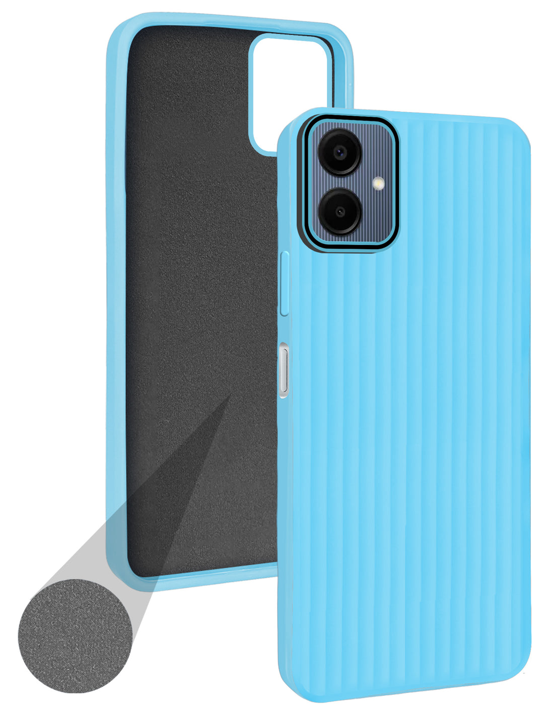 For Samsung Galaxy A06 Back Cover Case (Minimalist Professional Look | Inside Fiber Cloth | Camera Protection Bump | Line Texture)
