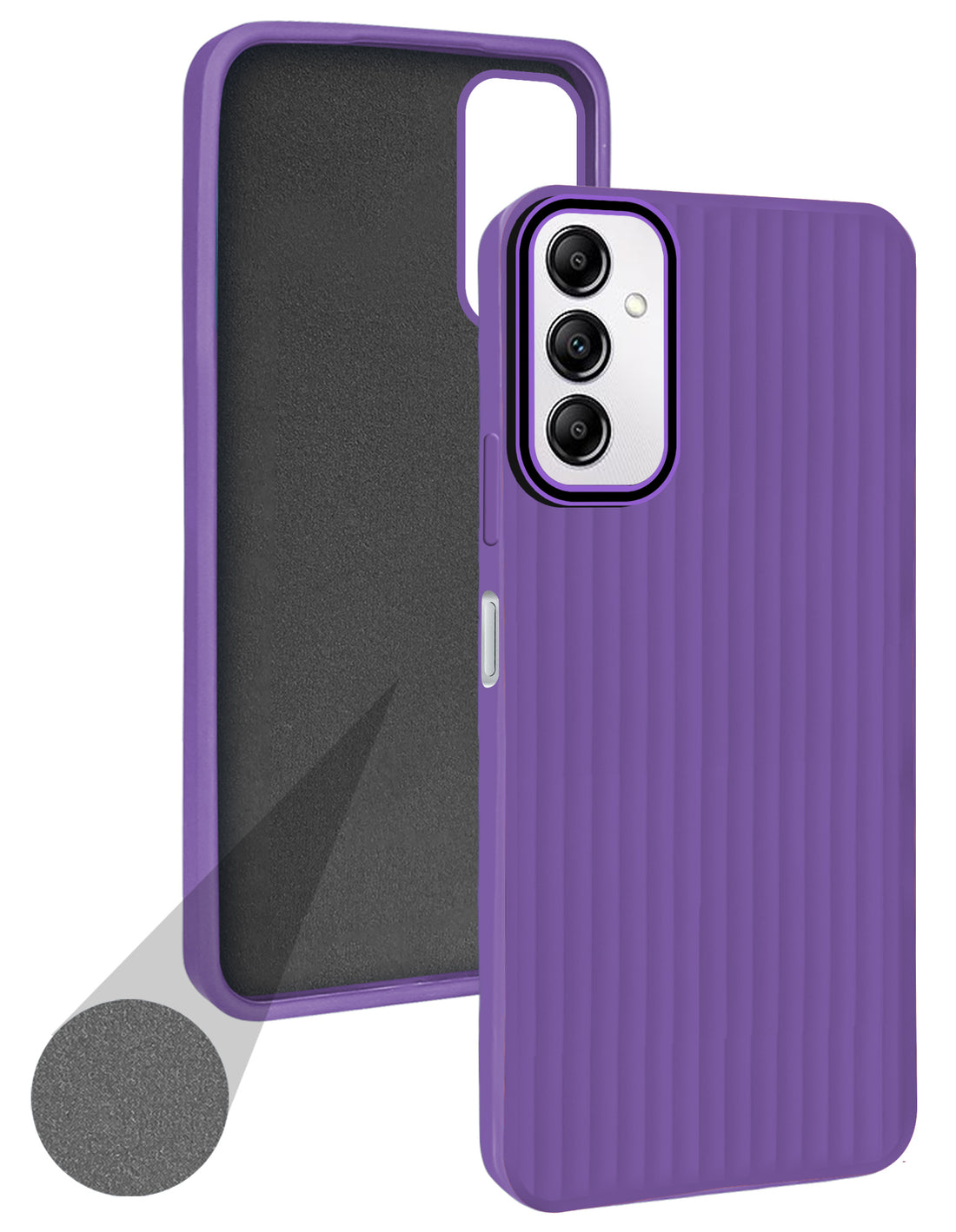 For Samsung Galaxy A14 4G | 5G Back Cover Case (Minimalist Professional Look | Inside Fiber Cloth | Camera Protection Bump | Line Texture)