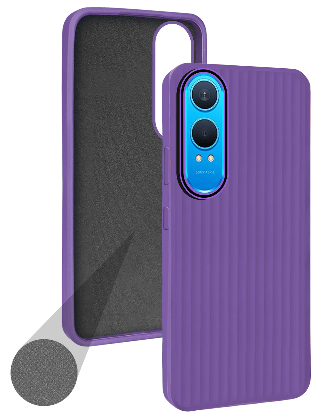 For OnePlus Nord CE 4 Lite Back Cover Case (Minimalist Professional Look | Inside Fiber Cloth | Camera Protection Bump | Line Texture)