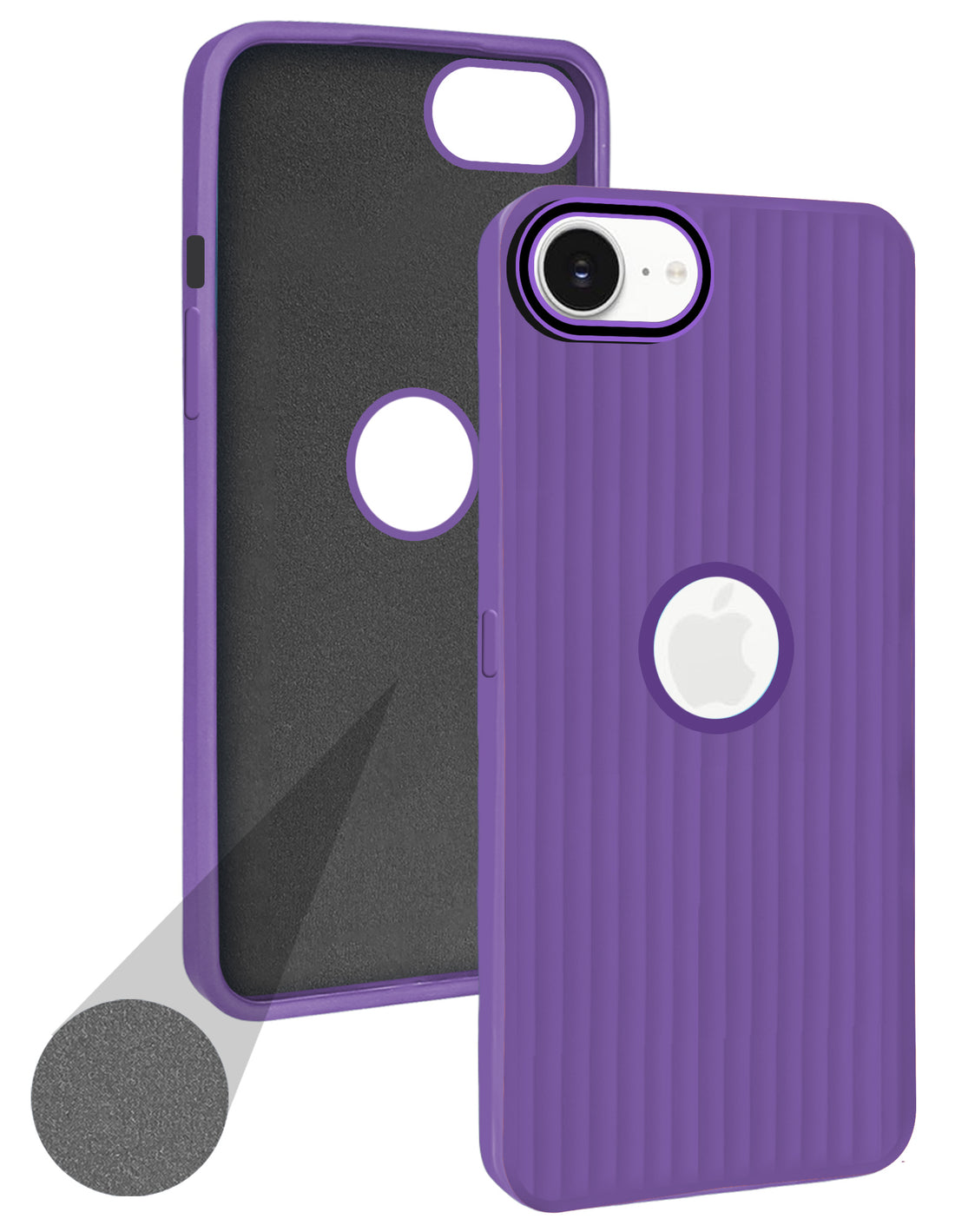 For iPhone 16e | iPhone 17e Back Cover Case (Minimalist Professional Look | Inside Fiber Cloth | Camera Protection Bump | Line Texture)