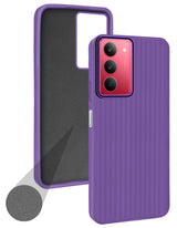 For Realme 14X Back Cover Case (Minimalist Professional Look | Inside Fiber Cloth | Camera Protection Bump | Line Texture)