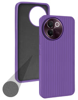 For Vivo V30e Back Cover Case (Minimalist Professional Look | Inside Fiber Cloth | Camera Protection Bump | Line Texture)